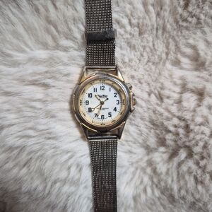 Vintage Pierre Nicol Watch Mesh Band Gold & Silver Toned Torchlite Two Tone Used